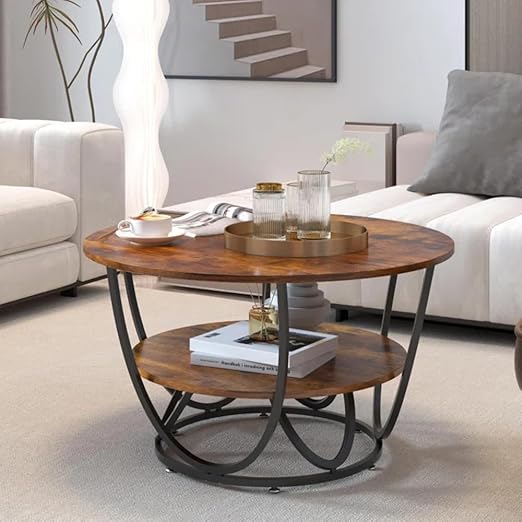 Zamofy Wooden and Wrought Iron Coffee Table: Enhancing Your Living Space with Style and Functionality
